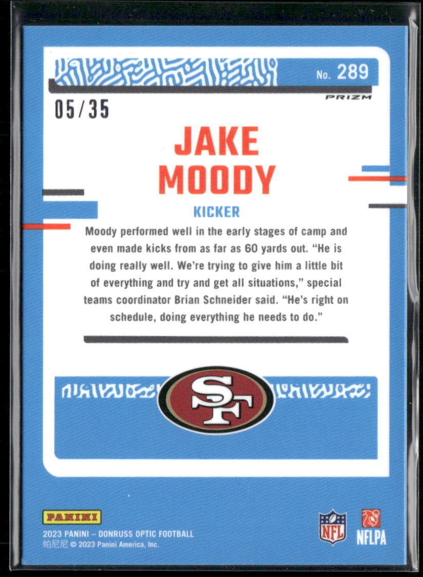 2023 Donruss Optic #289 Jake Moody Bronze Mojo #/35