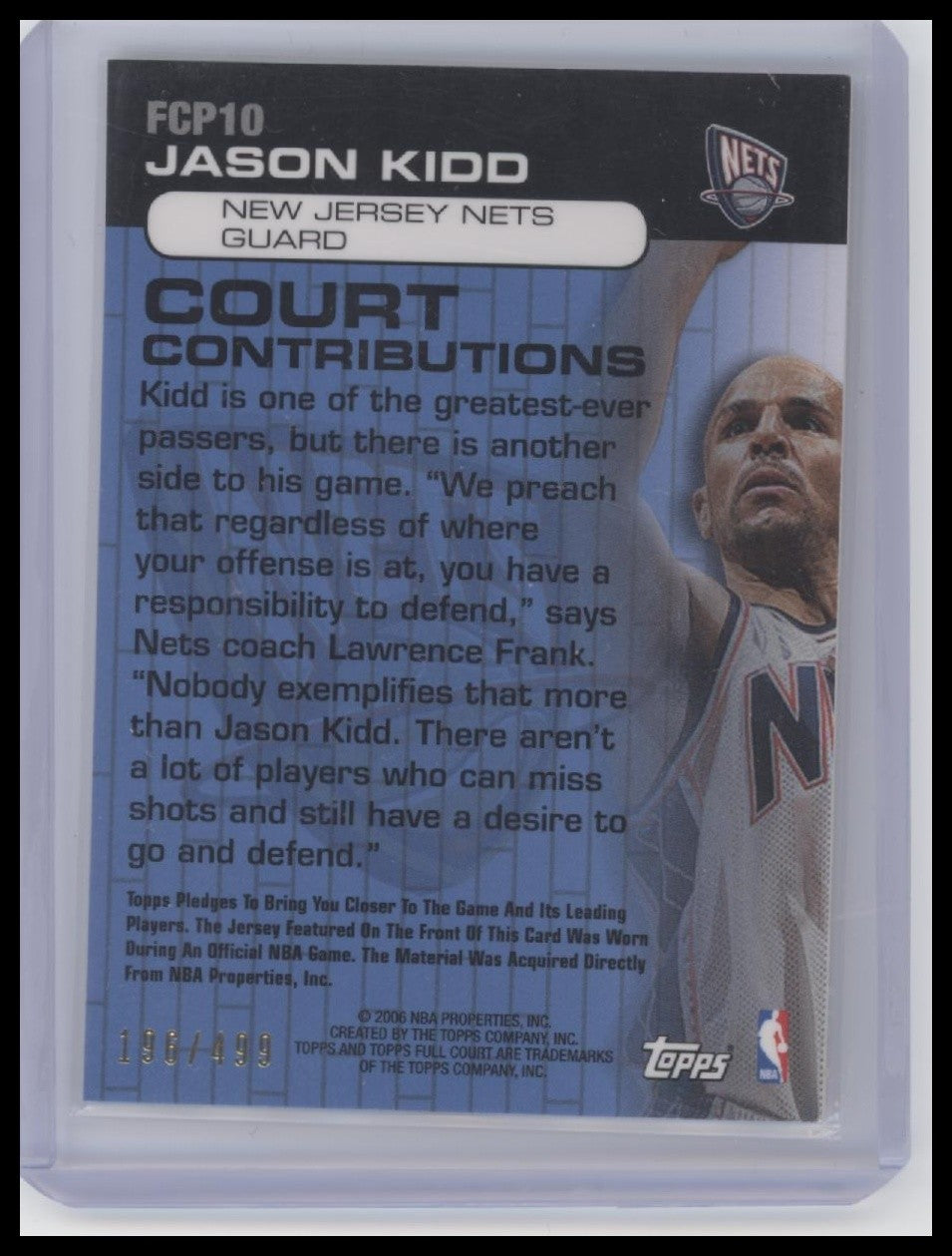 Jason Kidd 2006-07 Topps Full Court #FCP10 Full Court Press #/1499