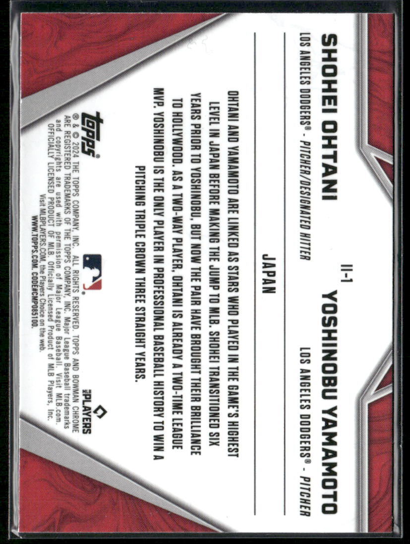 2024 Bowman Chrome #II-1 Shohei Ohtani / Yoshinobu Yamamoto International Impact