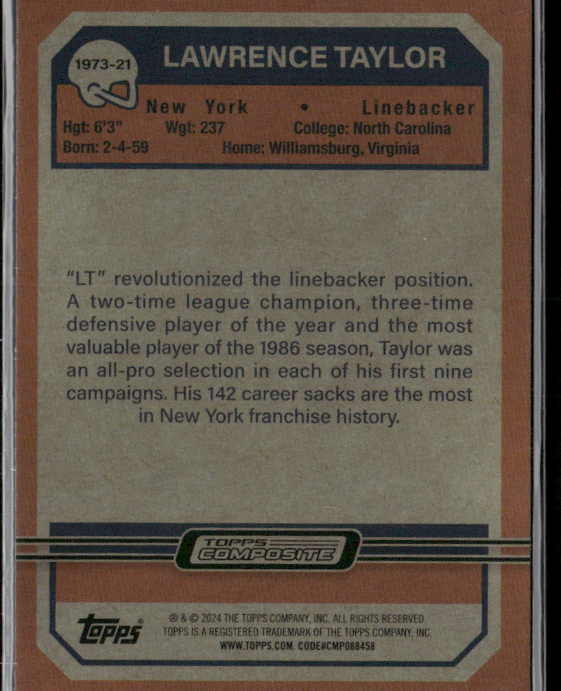 2023 Topps Composite Lawrence Taylor 1973 Topps Football Blue Refractor #/75
