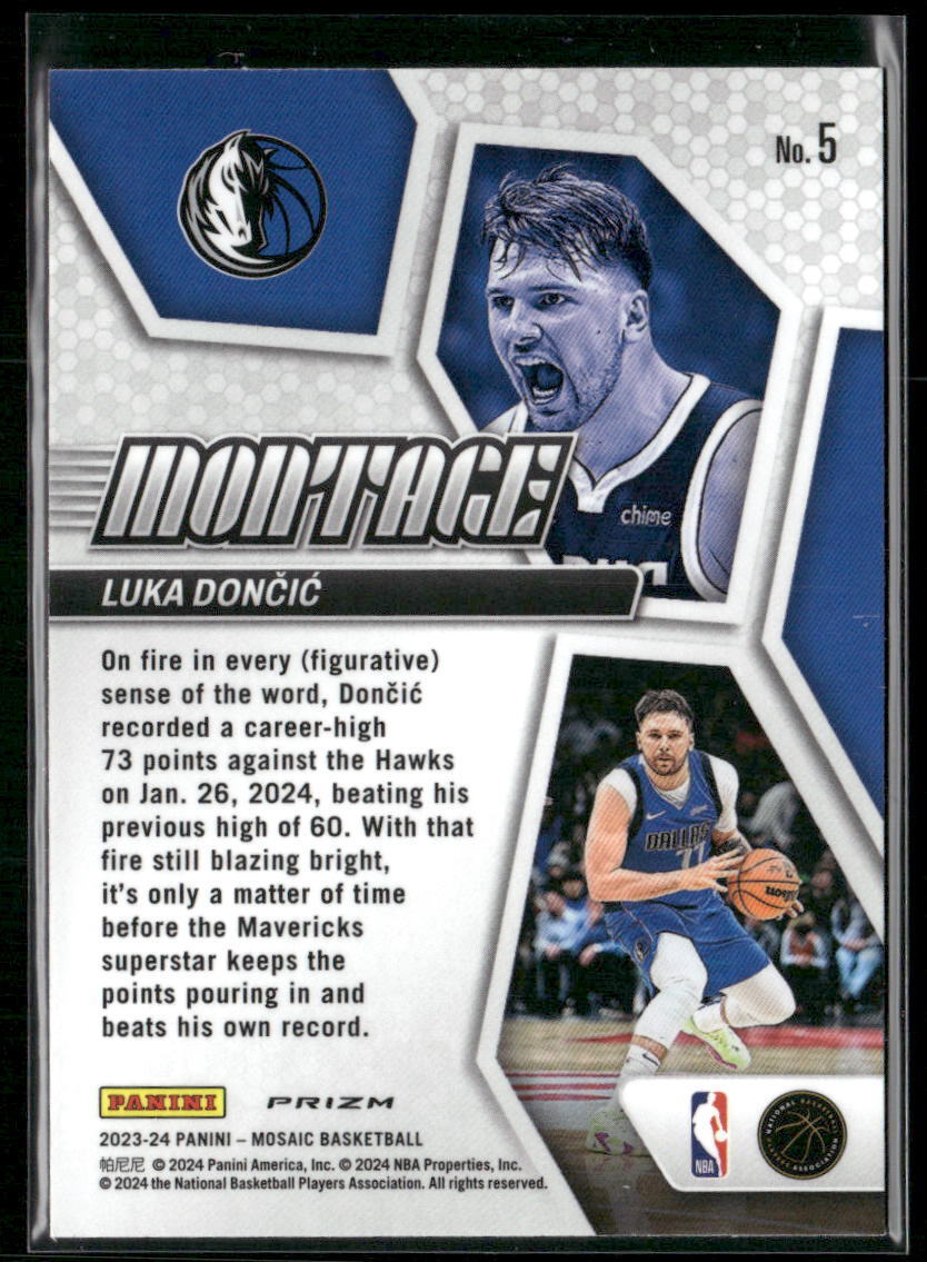 2023-24 Panini Mosaic #5 Luka Doncic Montage Mosaic