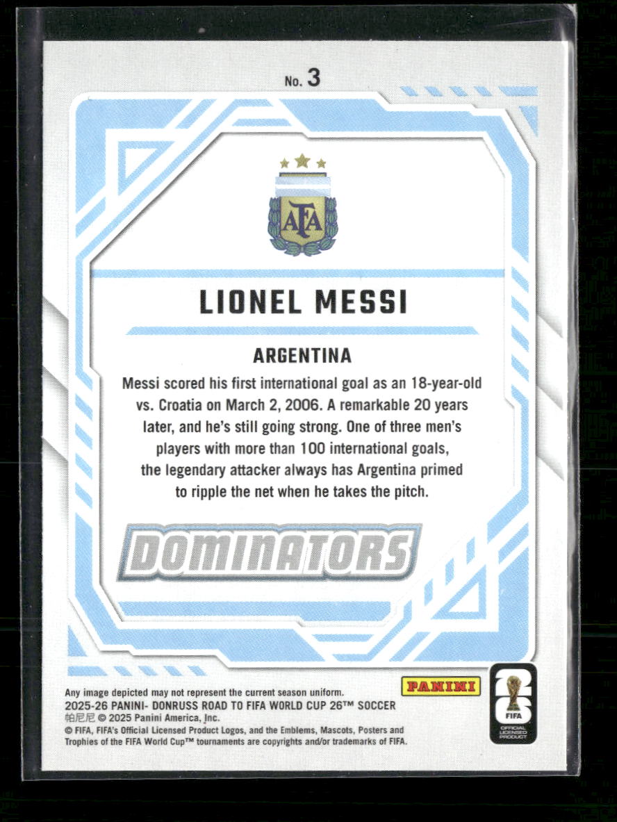 2025-26 Donruss Road to FIFA World Cup Dominators Red Lionel Messi #3