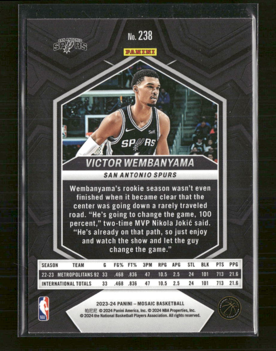 2023-24 Panini Mosaic Victor Wembanyama Rookie #238