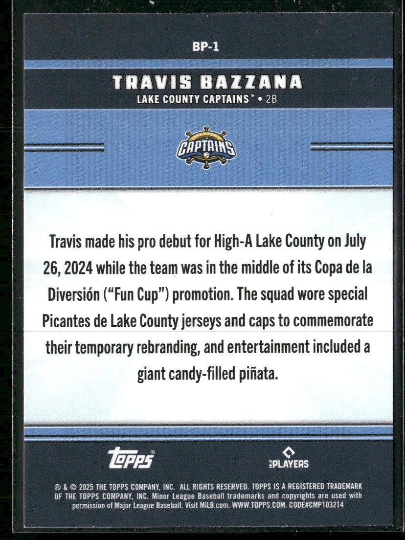 2025 Topps Pro Debut Ballpark Promos Green Foil Travis Bazzana #/99 #BP-1