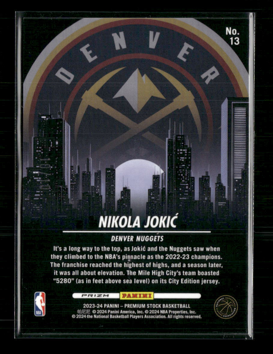 2023-24 Hoops Premium Stock City Edition Gold Prizm Nikola Jokic #/10 #13
