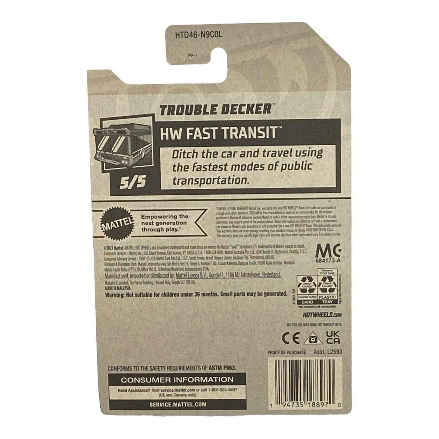 Hot Wheels Trouble Decker - Fast Transit Series 5/5