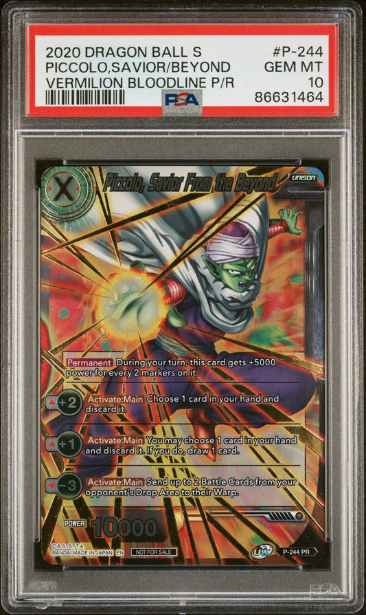 2020 DRAGON BALL SUPER UNISON WARRIOR  PICCOLO, SAVIOR/BYND #P-244 - PSA 10