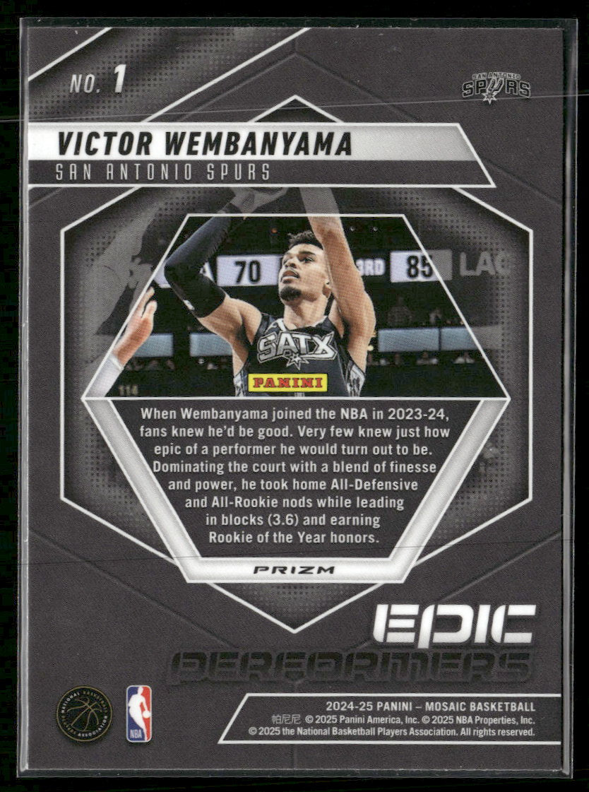 2024-25 Panini Mosaic Epic Performers Mosaic Victor Wembanyama #1