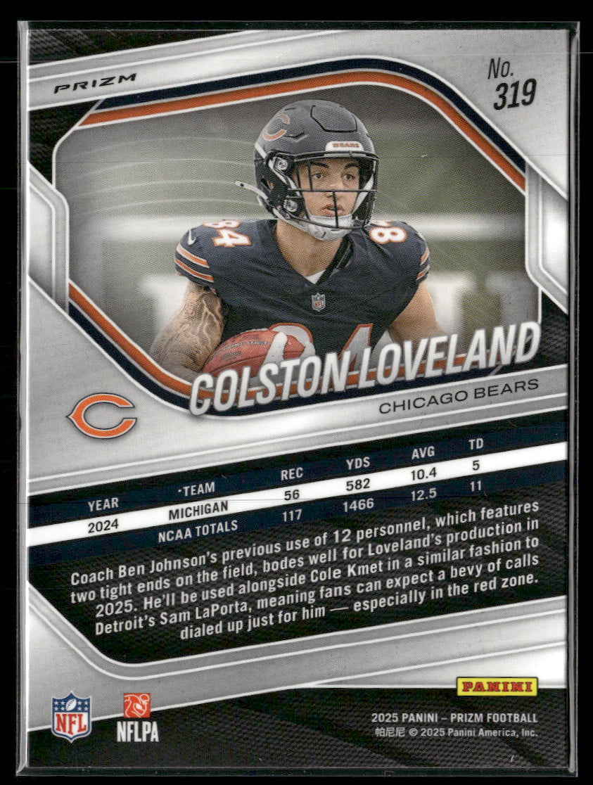 2025 Panini Prizm Lazer Colston Loveland #319