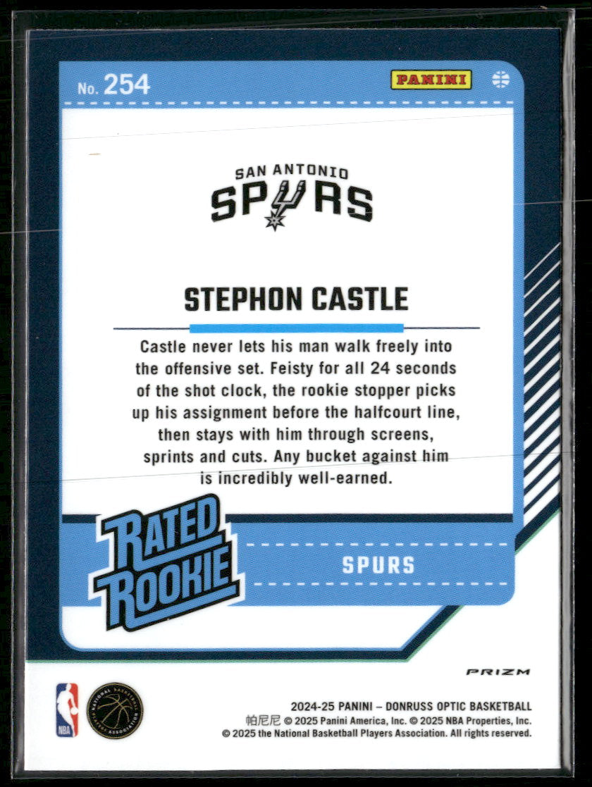 2024-25 Donruss Optic Purple Shock Stephon Castle Rookie #254