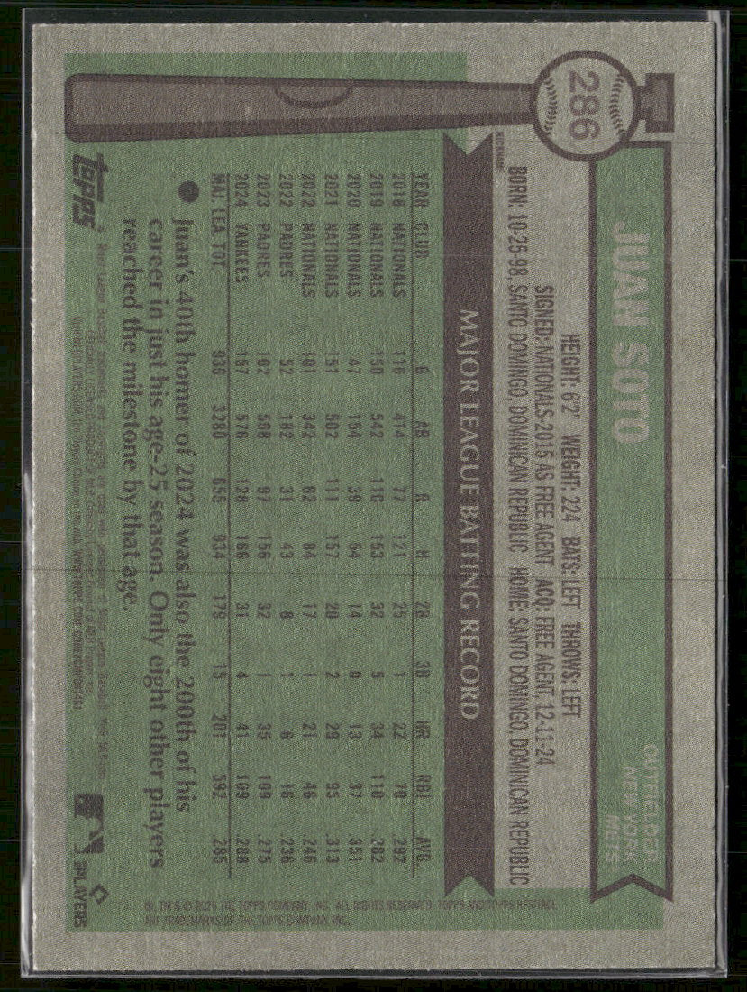 2025 Topps Heritage Nickname Variations Juan Soto #286
