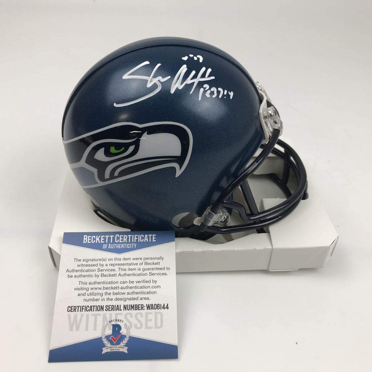Autographed/Signed Shaun Alexander Seattle Seahawks Football Mini Helm –  Orb Sports Cards & Collectibles