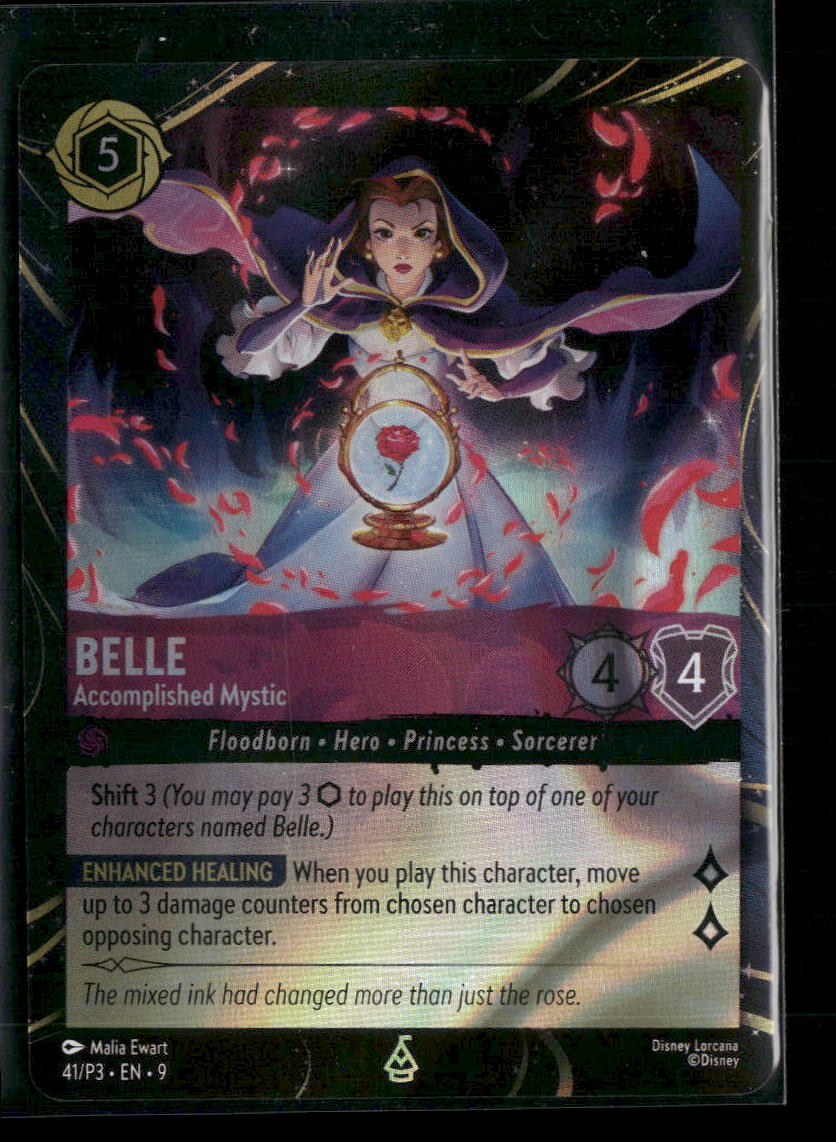 Disney Lorcana Promo Cards Belle- Accomplished Mystic #41 – Orb Sports Cards & Collectibles