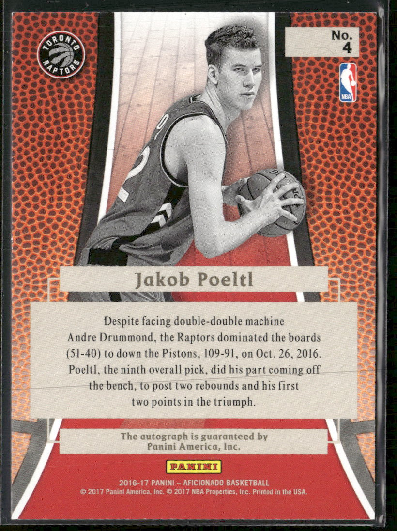 2016-17 Panini Aficionado First Impressions Auto Jakob Poeltl #/249 #4