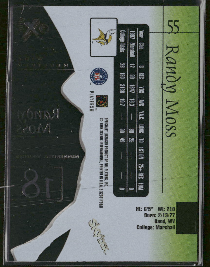 1998 SkyBox E-X2001 Randy Moss Rookie #55