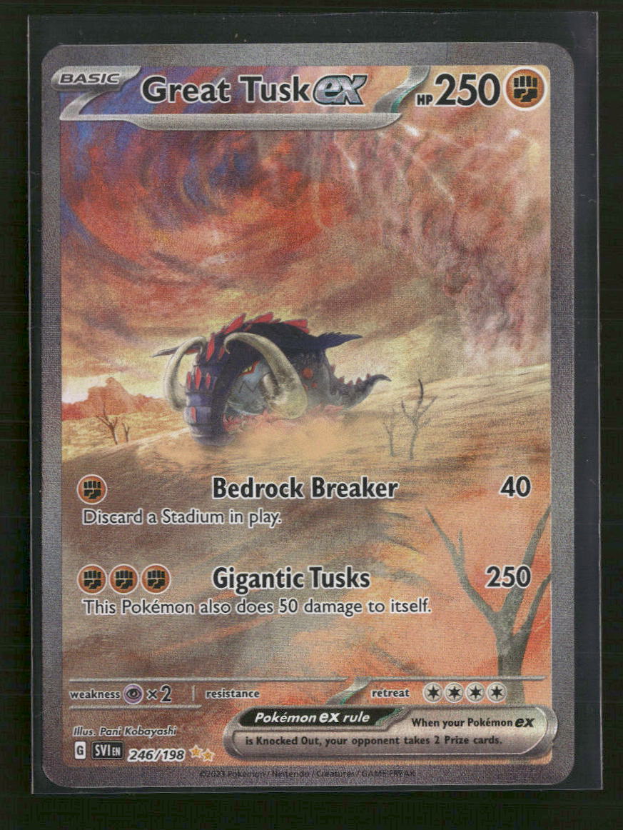 SV01: Scarlet & Violet Base Set Great Tusk ex #246/198 – Orb Sports Cards & Collectibles
