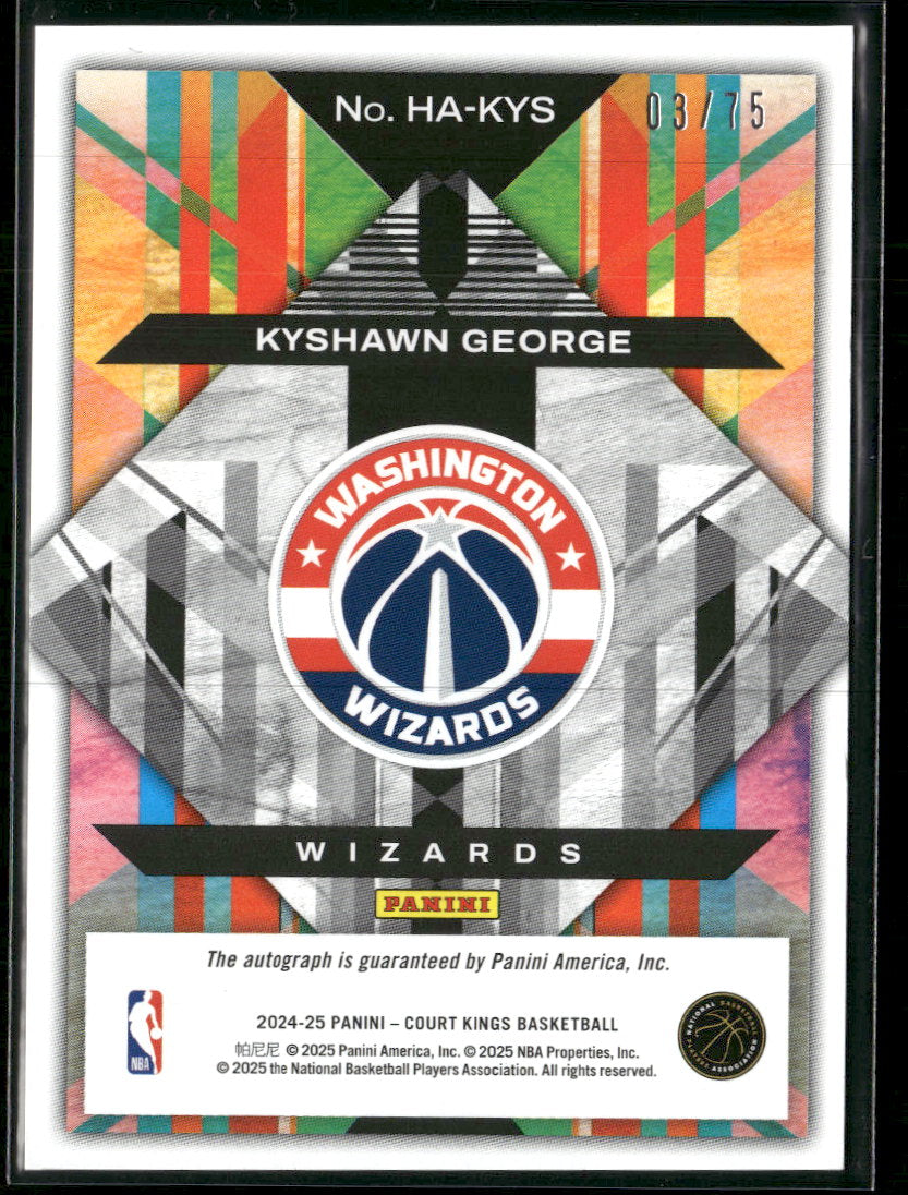 2024-25 Panini Court Kings Heir Apparent Amber Kyshawn George #/75 Auto #HA-KYS