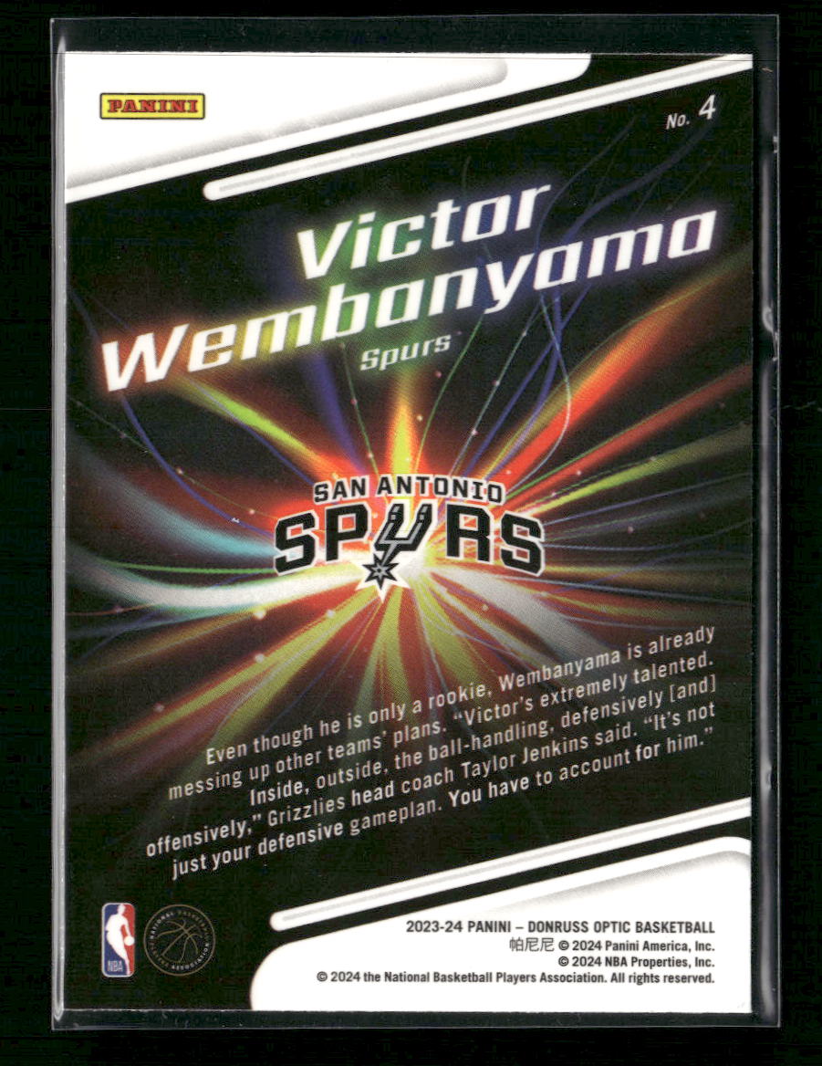 2023-24 Donruss Optic Lights Out Victor Wembanyama #4