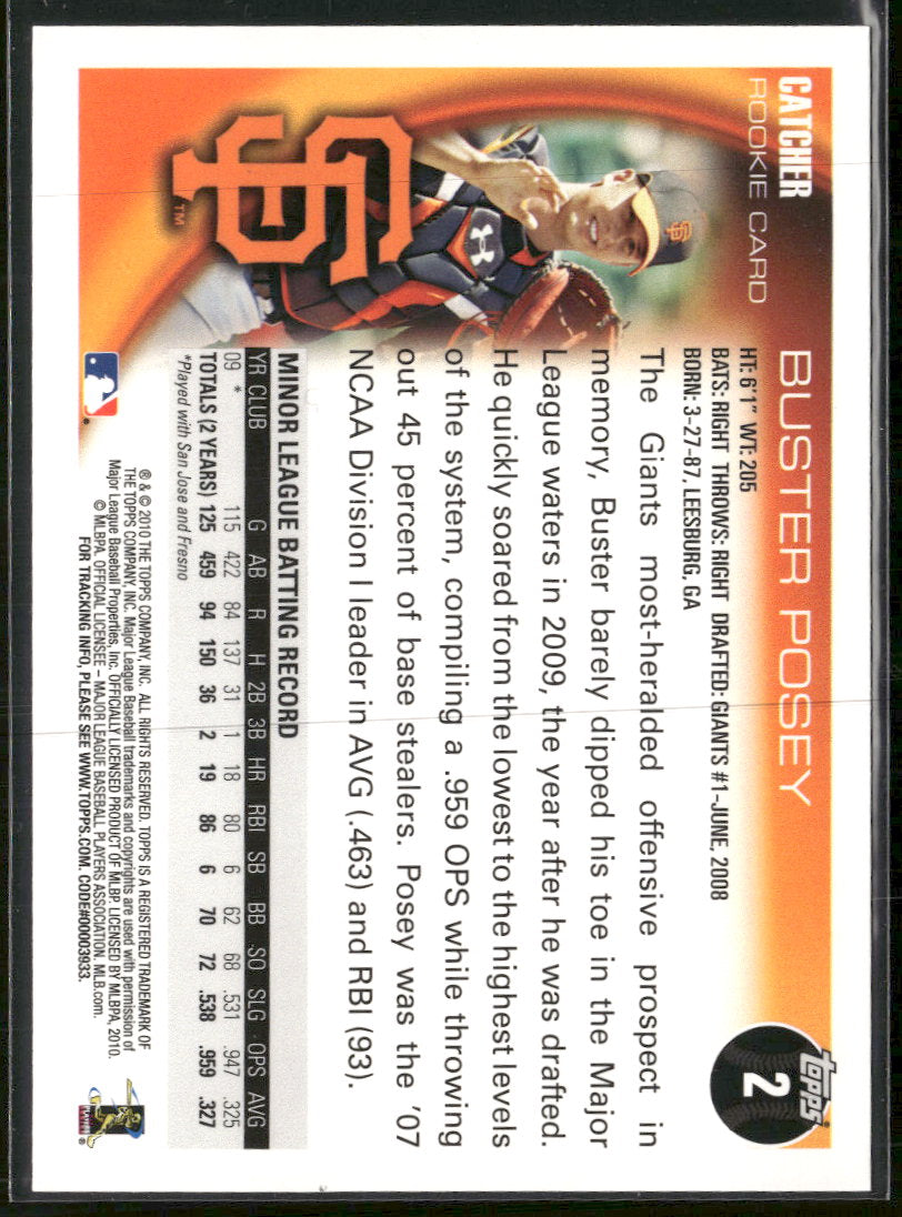 2010 Topps Buster Posey Rookie #2