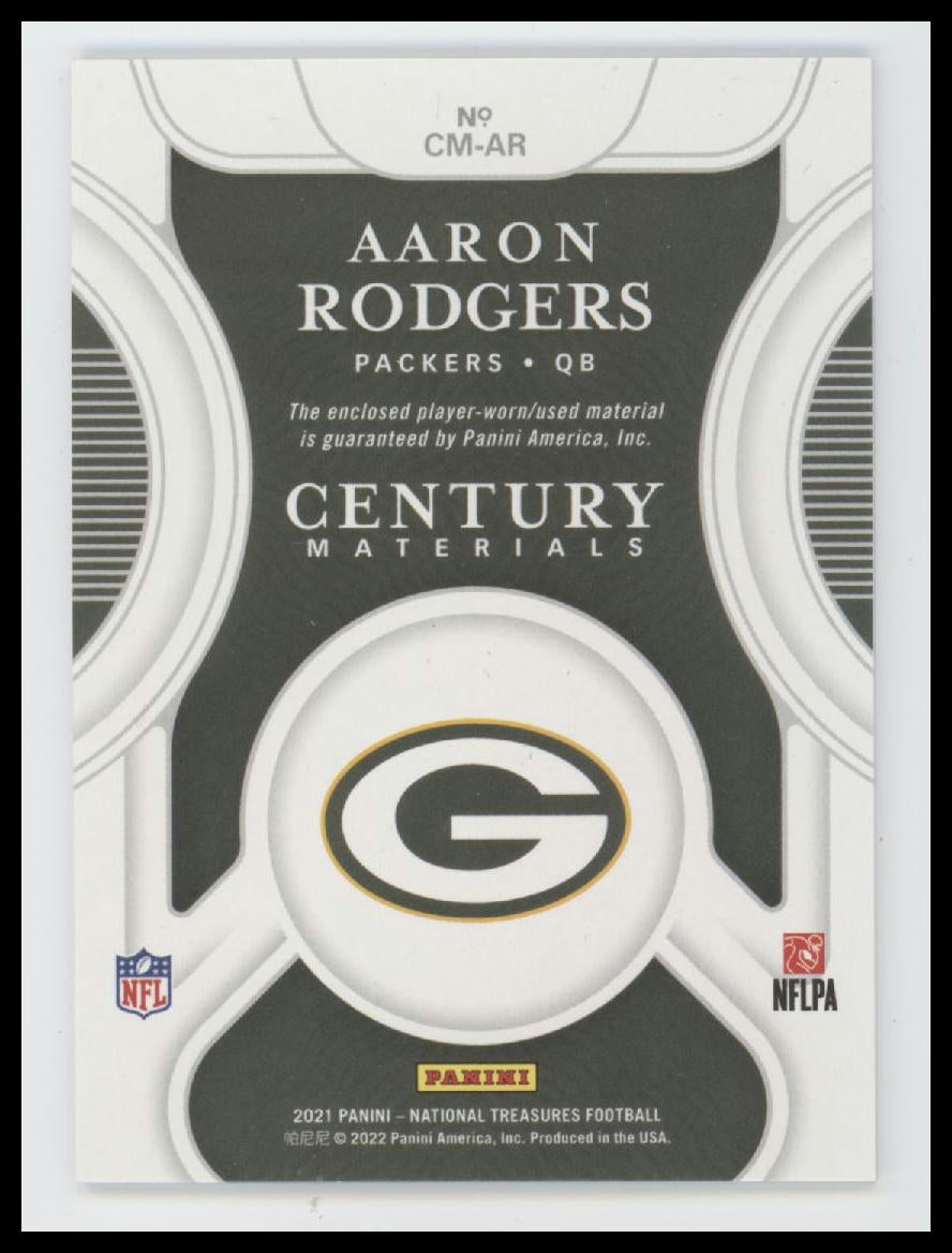 2021 Panini National Treasures Century Materials Aaron Rodgers #/99 #CM-AR