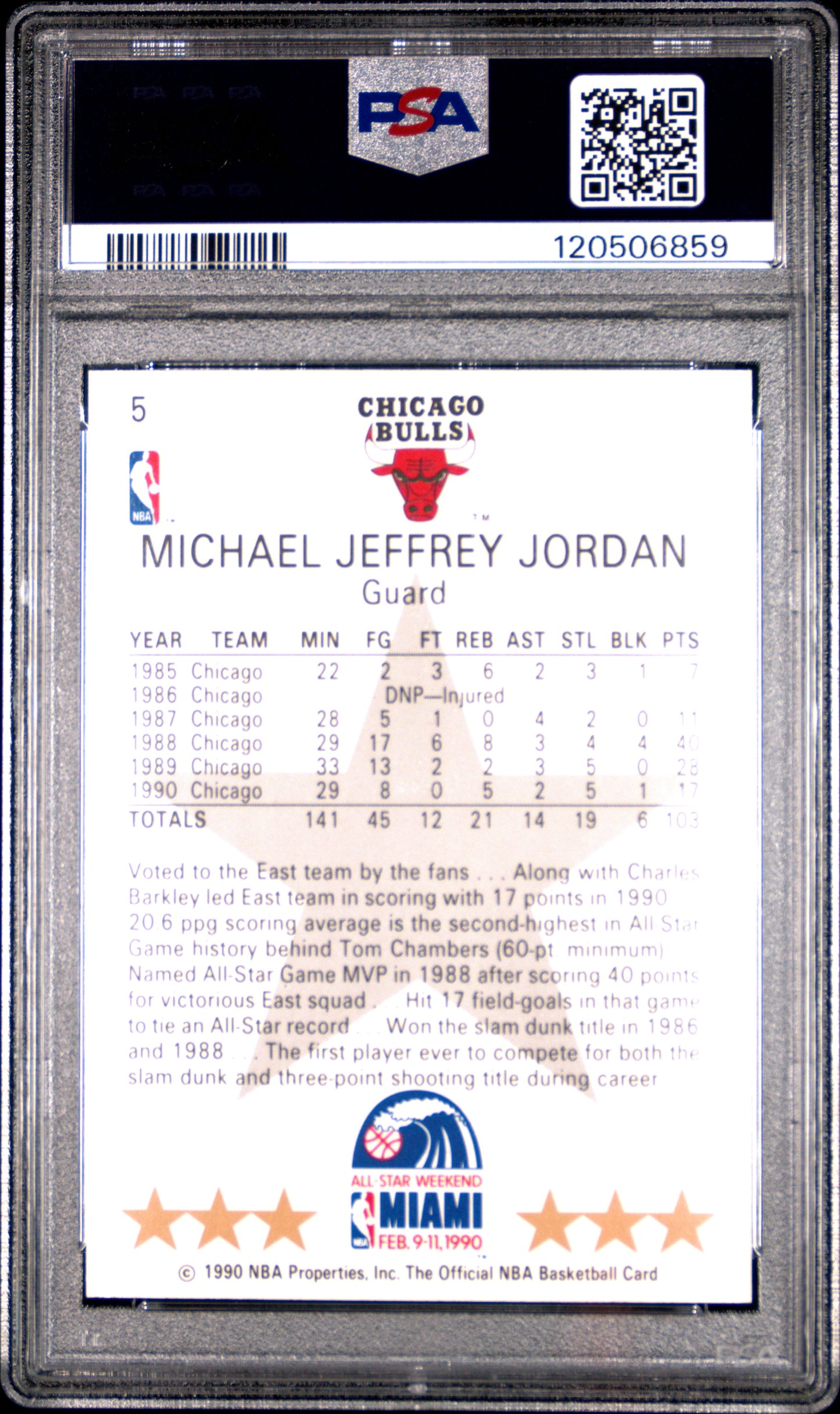 1990 Hoops All-Star Michael Jordan 8 PSA #5