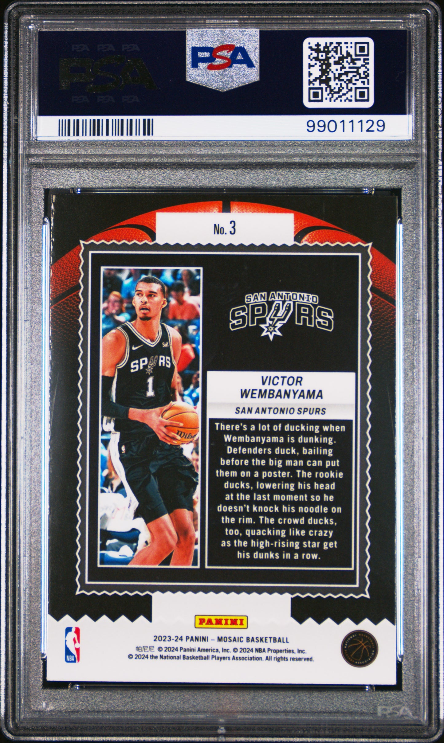 2023 Panini Mosaic Jam Masters Victor Wembanyama 10 PSA #3