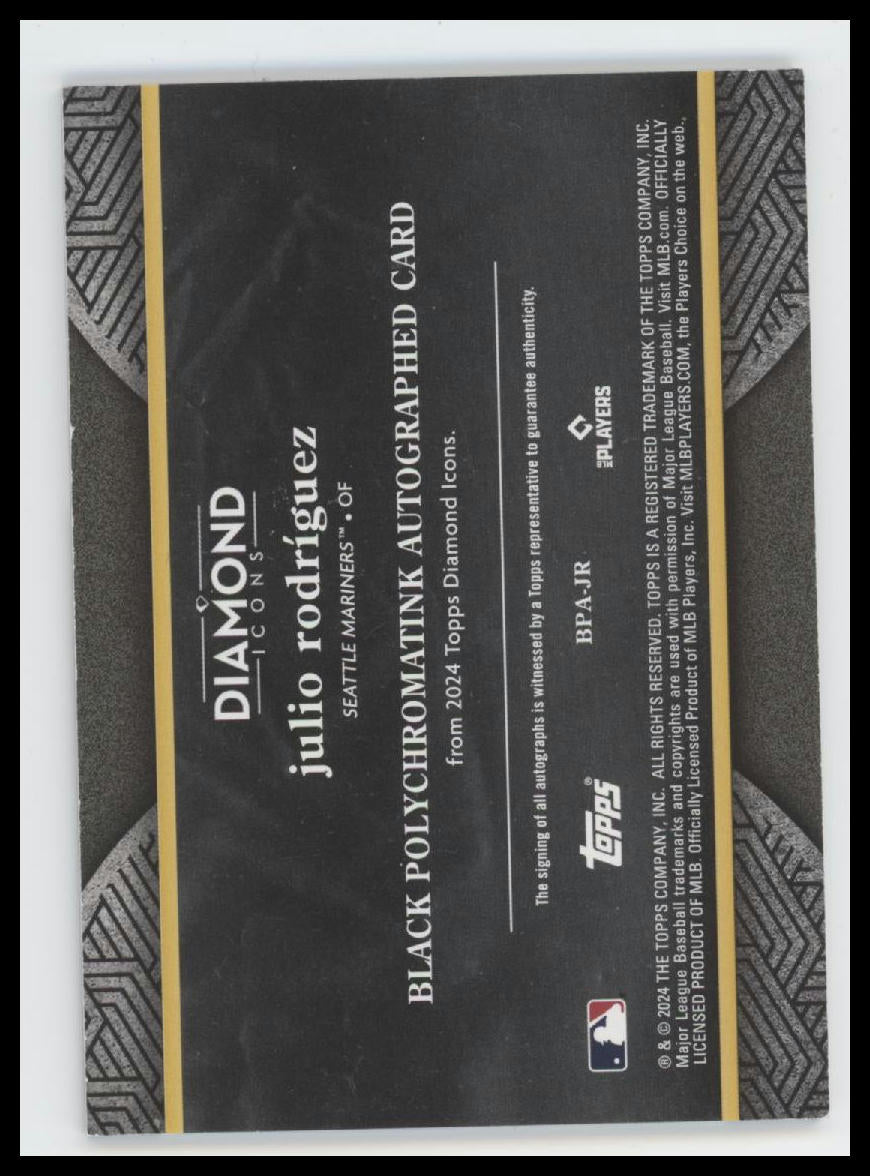 2023 Topps Diamond Icons Silver Ink Red Julio Rodríguez #/5 Auto #BPA-JR
