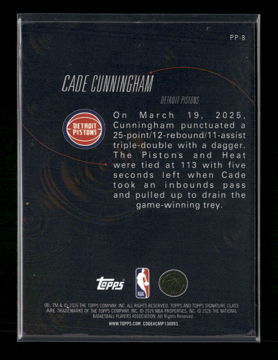 2025-26 Topps Signature Class Pressure Points Cade Cunningham #PP-8