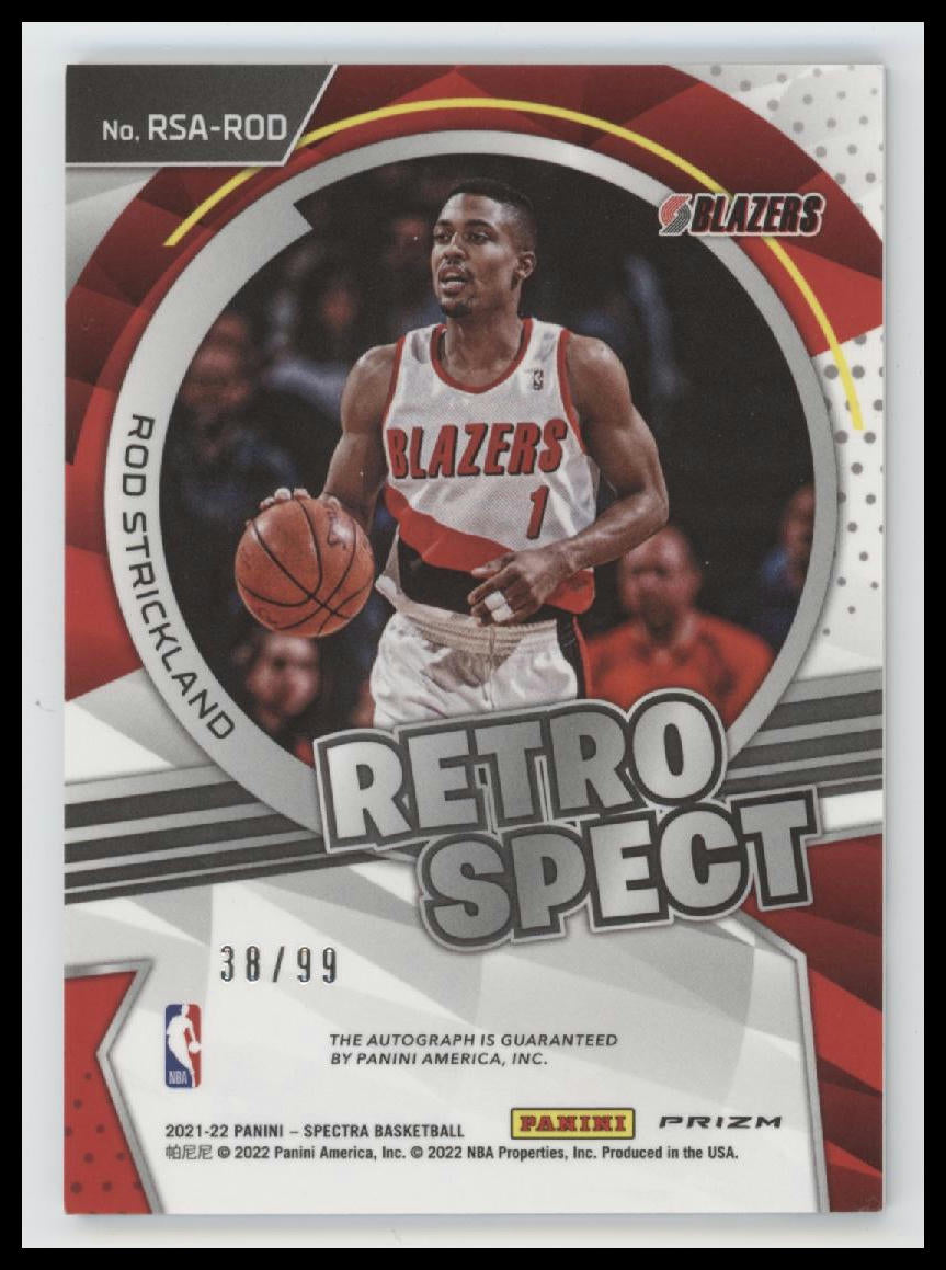 2021-22 Panini Spectra RetroSpect Autographs Rod Strickland #/99 Auto #RSA-ROD