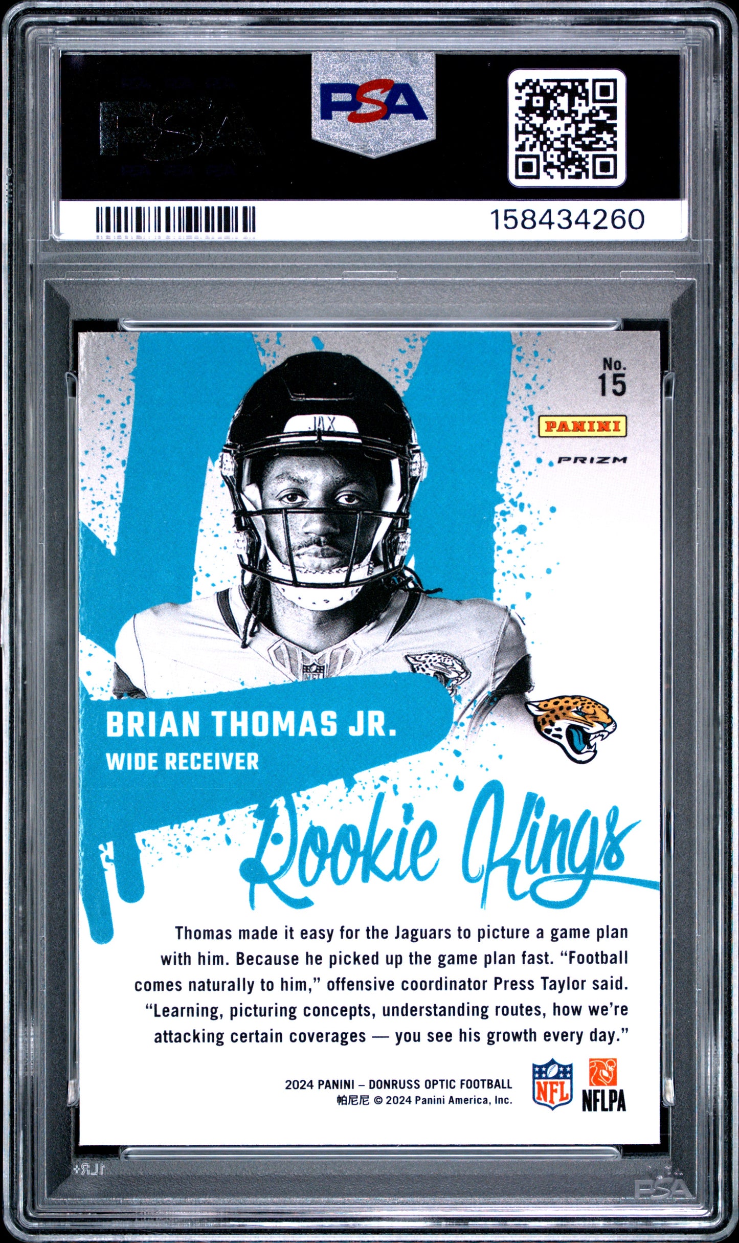2024 Panini Donruss Optic Rookie Kings Brian Thomas Jr. 9 PSA #15