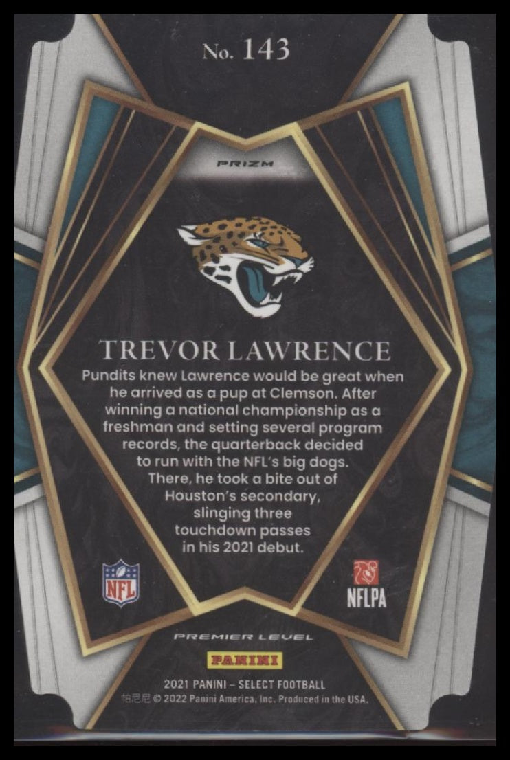 2021 Panini Select Silver Prizm Die Cut Trevor Lawrence Rookie #143