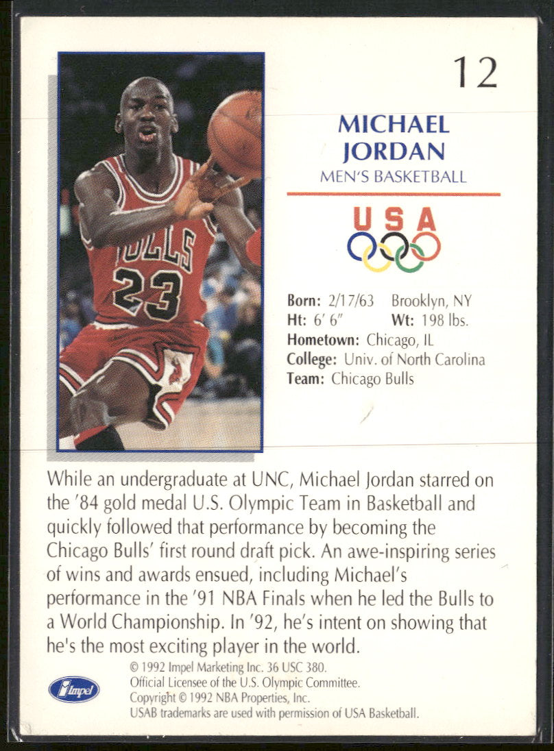 1992 Impel Olympicards: 1992 U.S. Olympic Hopefuls Michael Jordan #12