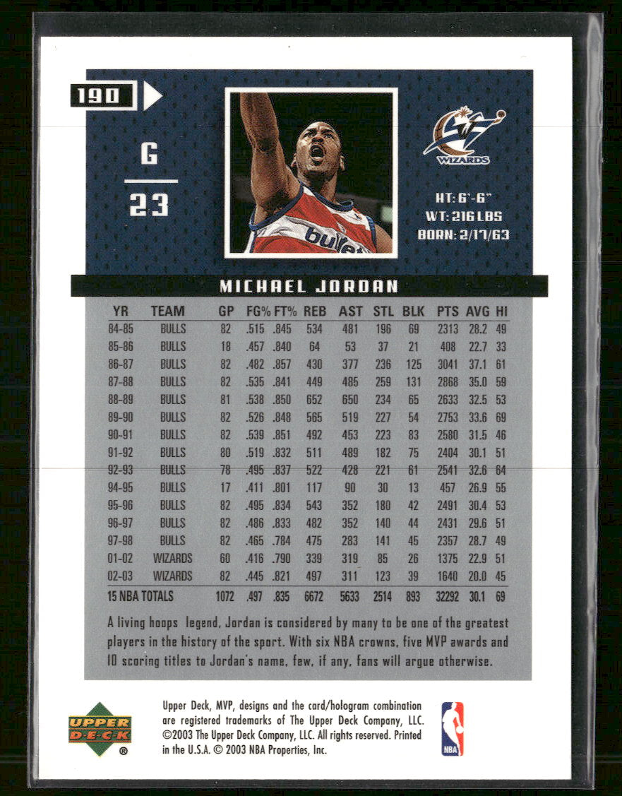 2003-04 Upper Deck MVP Michael Jordan #190