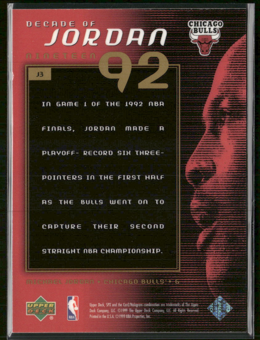 1999-00 SPx Decade of Jordan Michael Jordan #J3