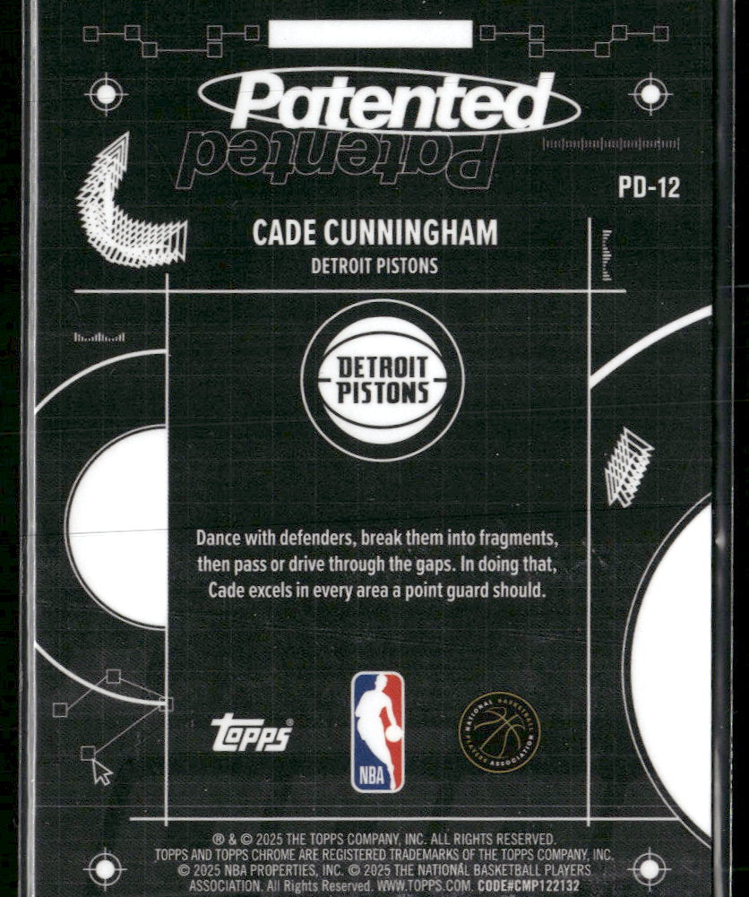 2025-26 Topps Chrome Patented Cade Cunningham #PD-12