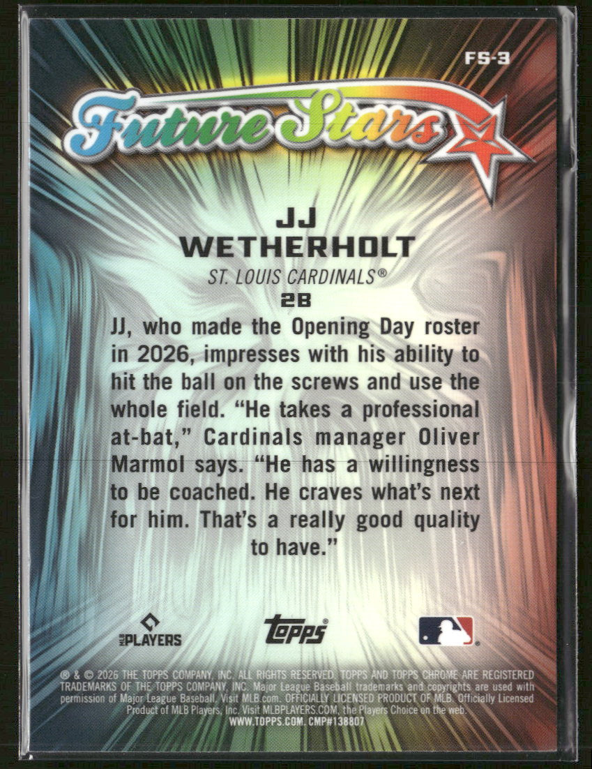 2026 Topps Chrome Future Stars JJ Wetherholt #FS-3