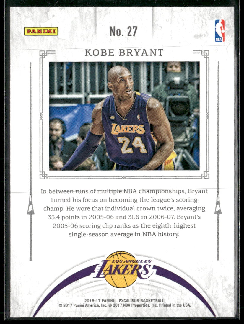 2016-17 Panini Excalibur Jousting Kobe Bryant #27