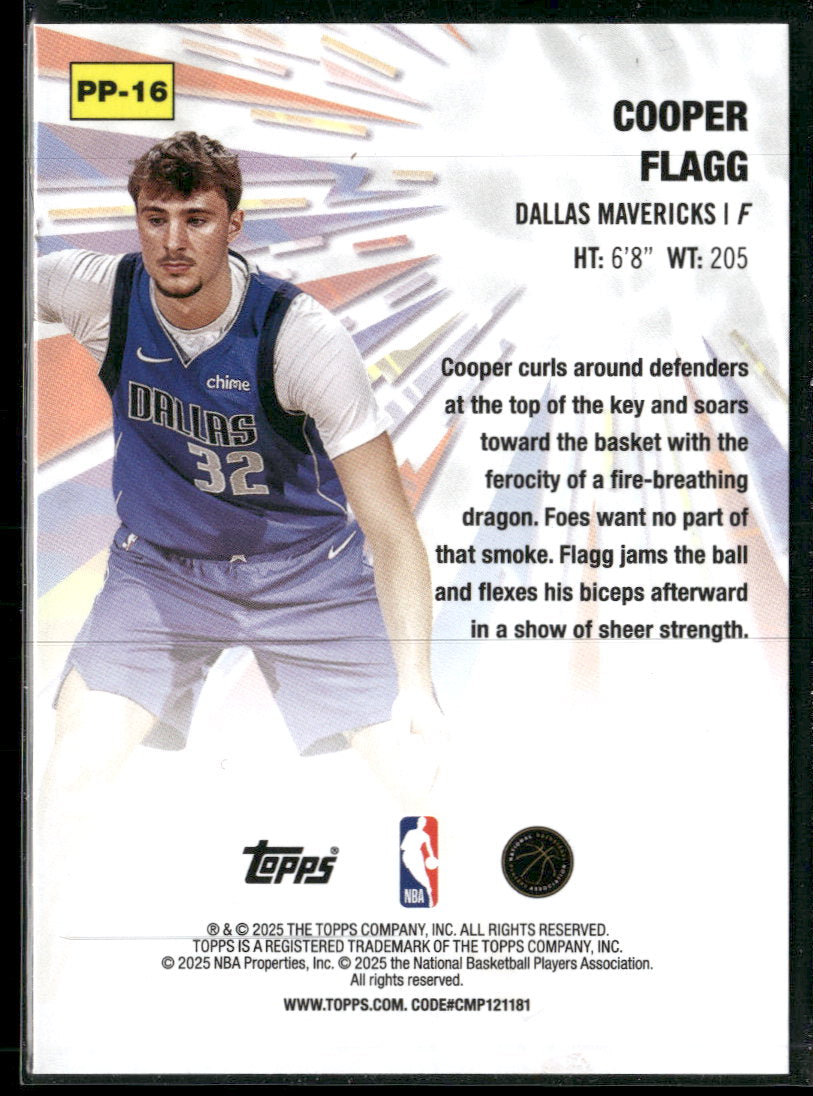 2025-26 Topps Power Players Blue Holo Foil Cooper Flagg #/150 #PP-16