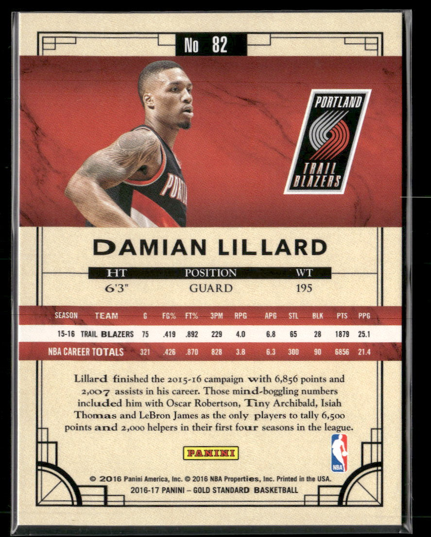 2016-17 Panini Gold Standard AU Damian Lillard #/79 #82