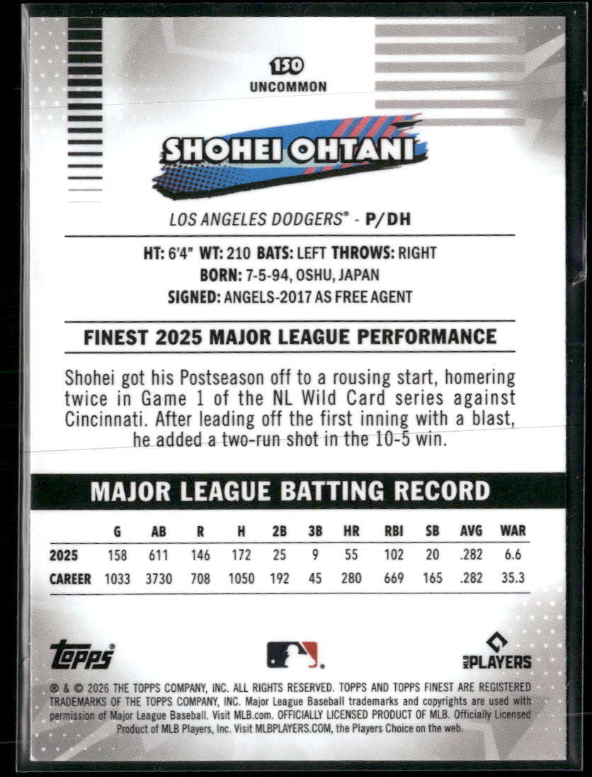 2026 Finest Shohei Ohtani #150