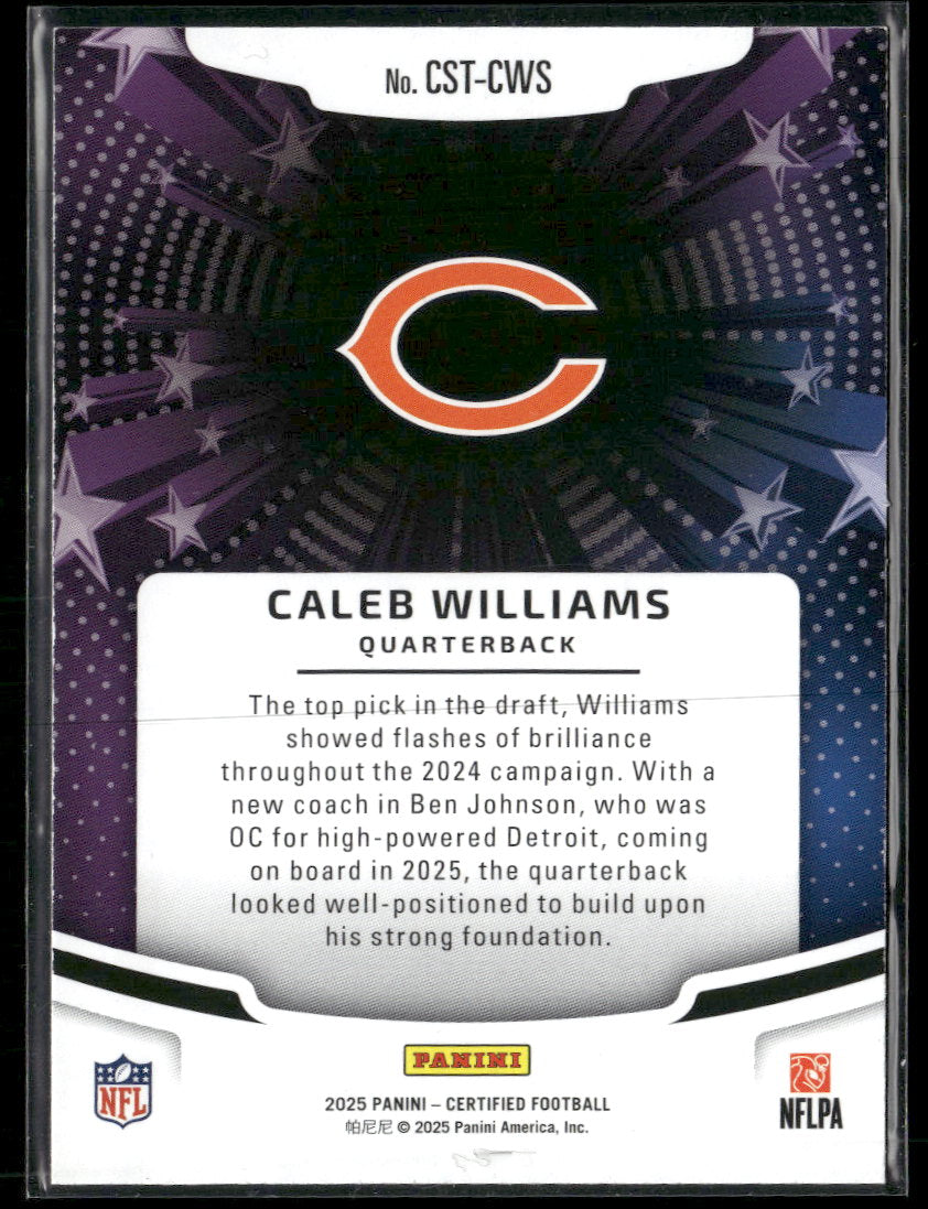 2025 Panini Certified Certified Stars Mirror Pink Caleb Williams #/199 #CST-CWS