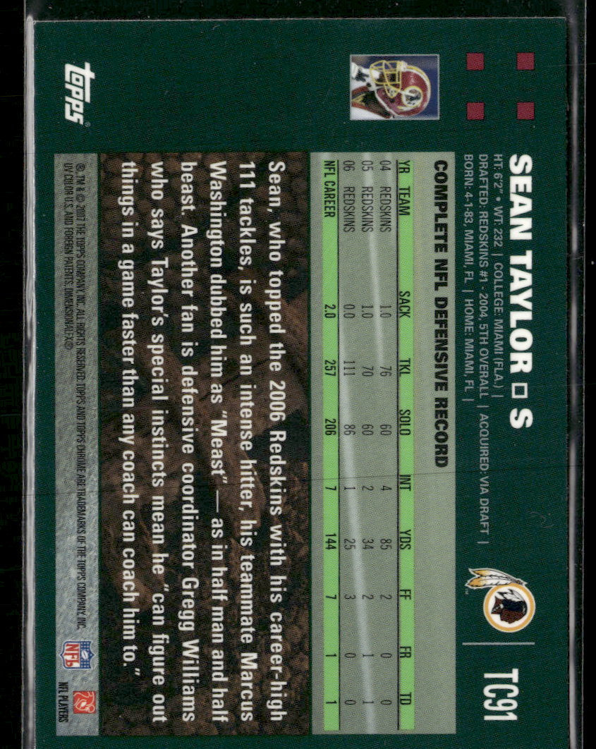 2007 Topps Chrome Sean Taylor #TC91