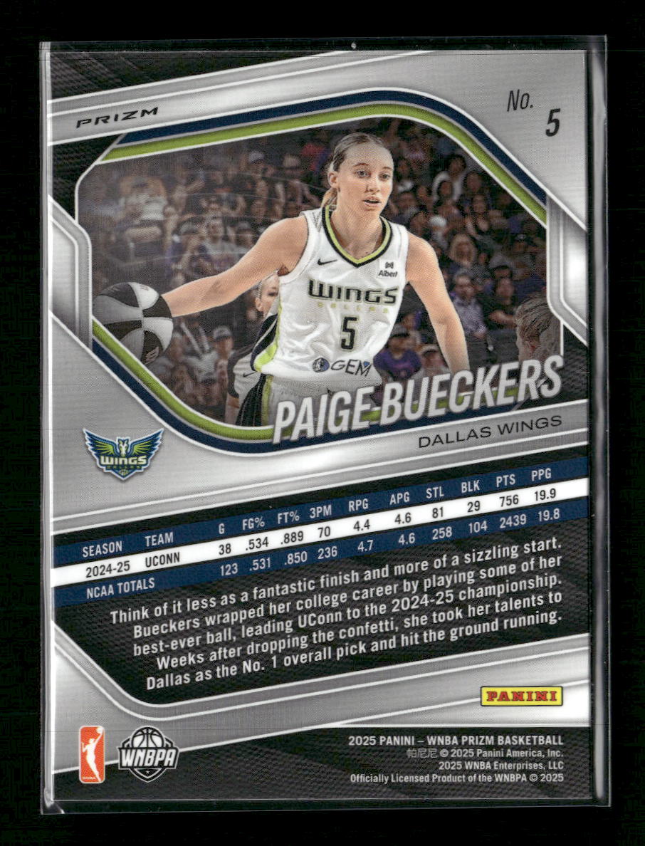 2025 Panini Prizm WNBA Orange Ice Prizms Paige Bueckers #5