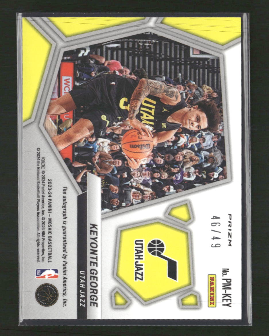 2023-24 Panini Mosaic Pictographs Mosaic Blue Keyonte George #/49 Auto #PM-KEY
