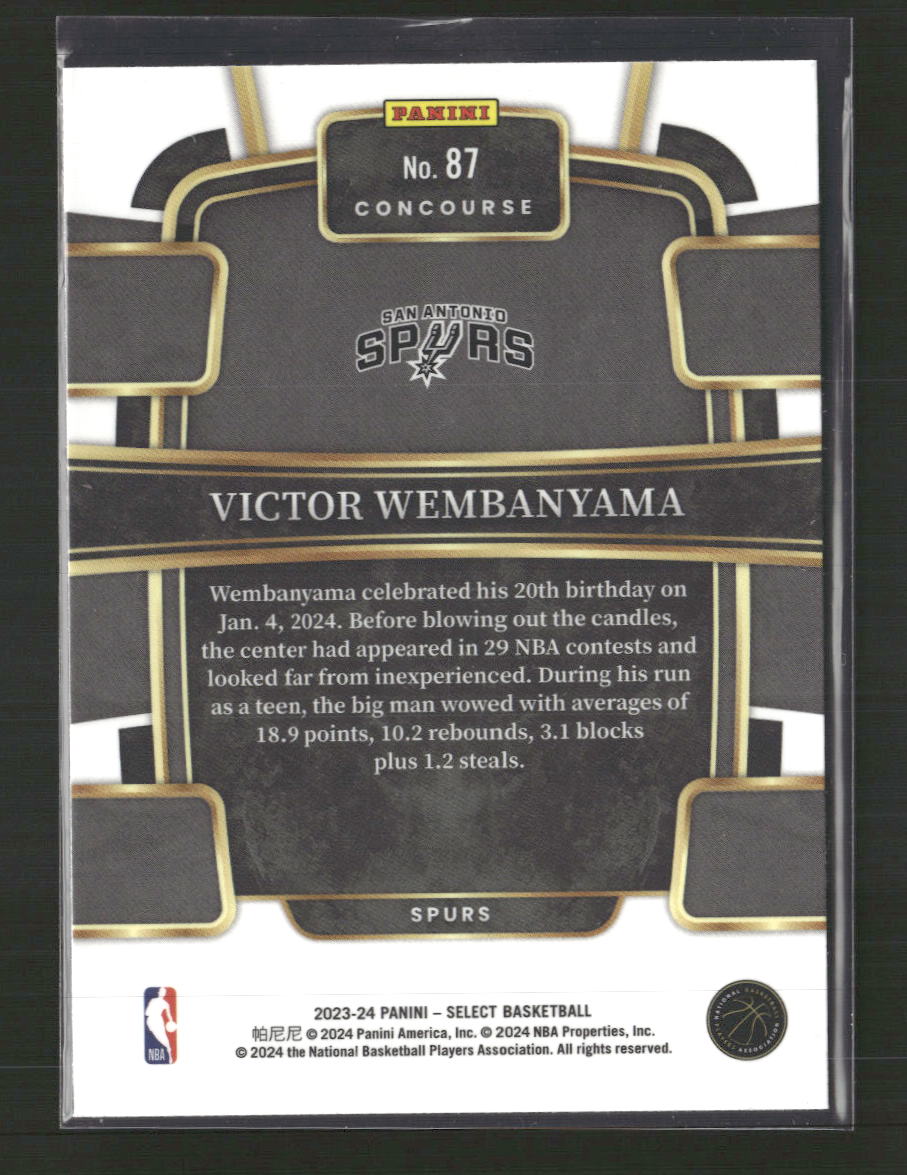2023-24 Panini Select Victor Wembanyama Rookie #87