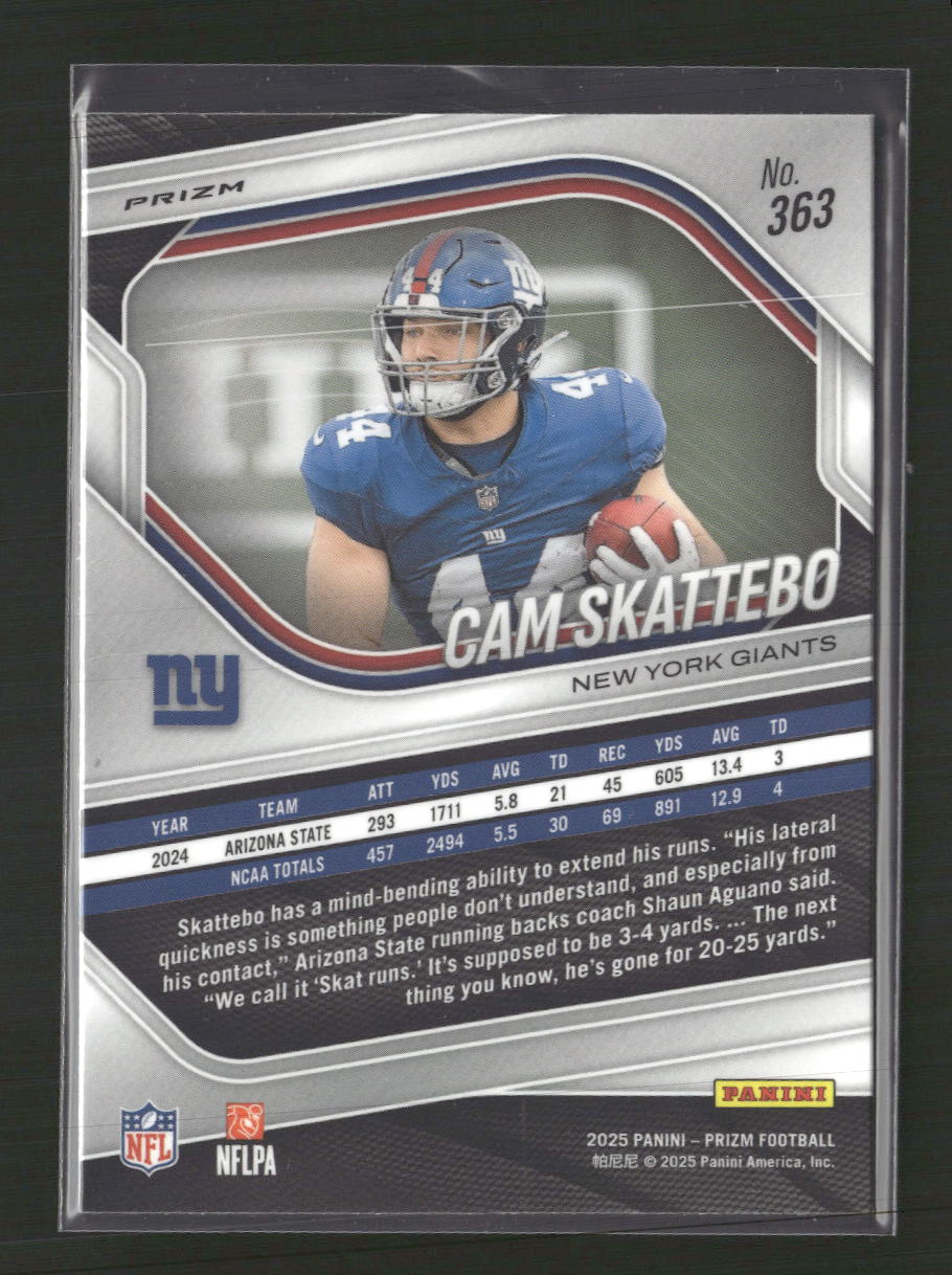 2025 Panini Prizm White Disco Cam Skattebo #363