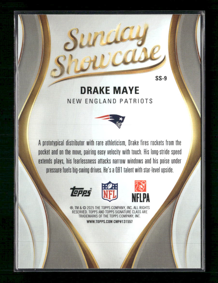 2025 Topps Signature Class Sunday Showcase Green Drake Maye #/150 #SS-9