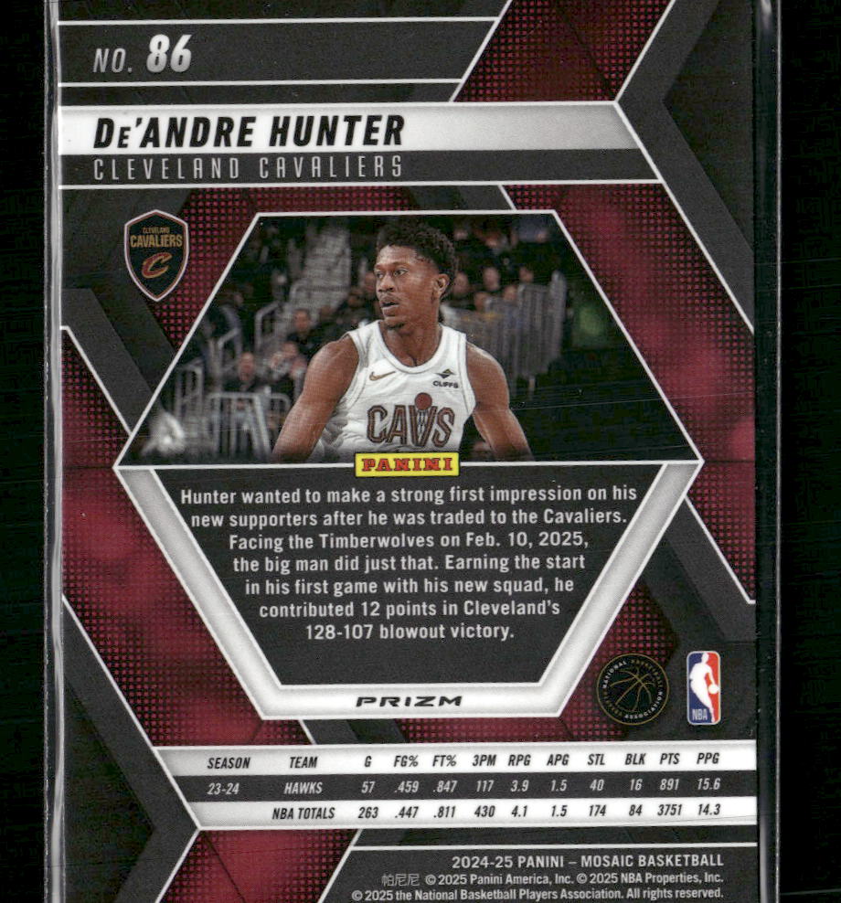 2024-25 Panini Mosaic Genesis Mosaic De’Andre Hunter #86