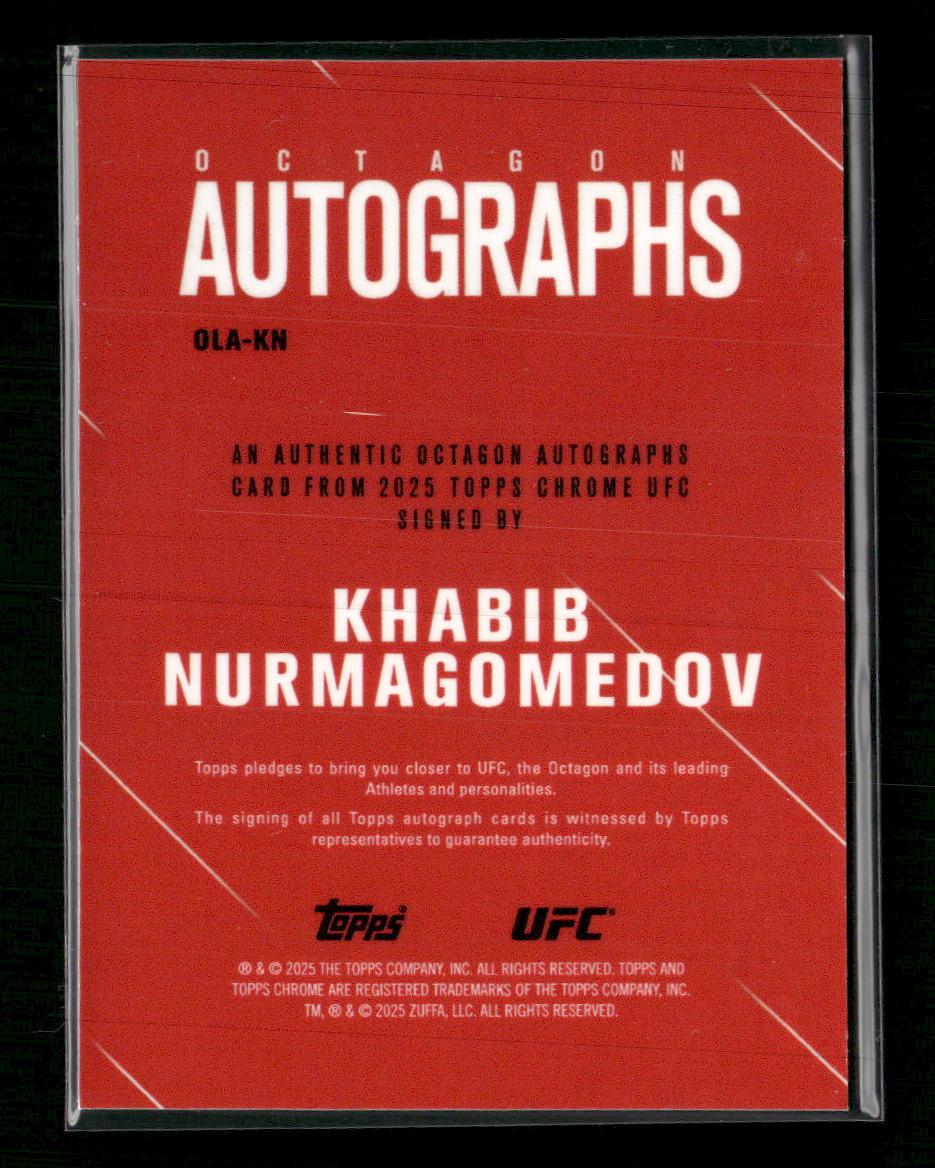 2025 Topps Chrome UFC Green Refractor Khabib Nurmagomedov #/99 AU #OLA-KN