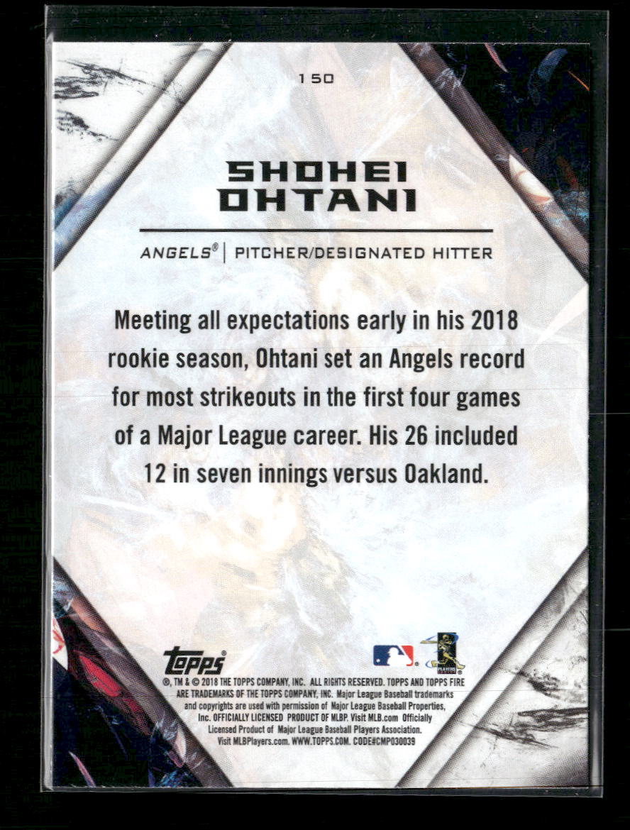 2018 Topps Fire Shohei Ohtani RC #150